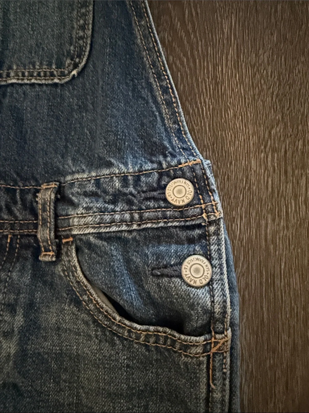 Girls Dark Blue Denim Short Overalls